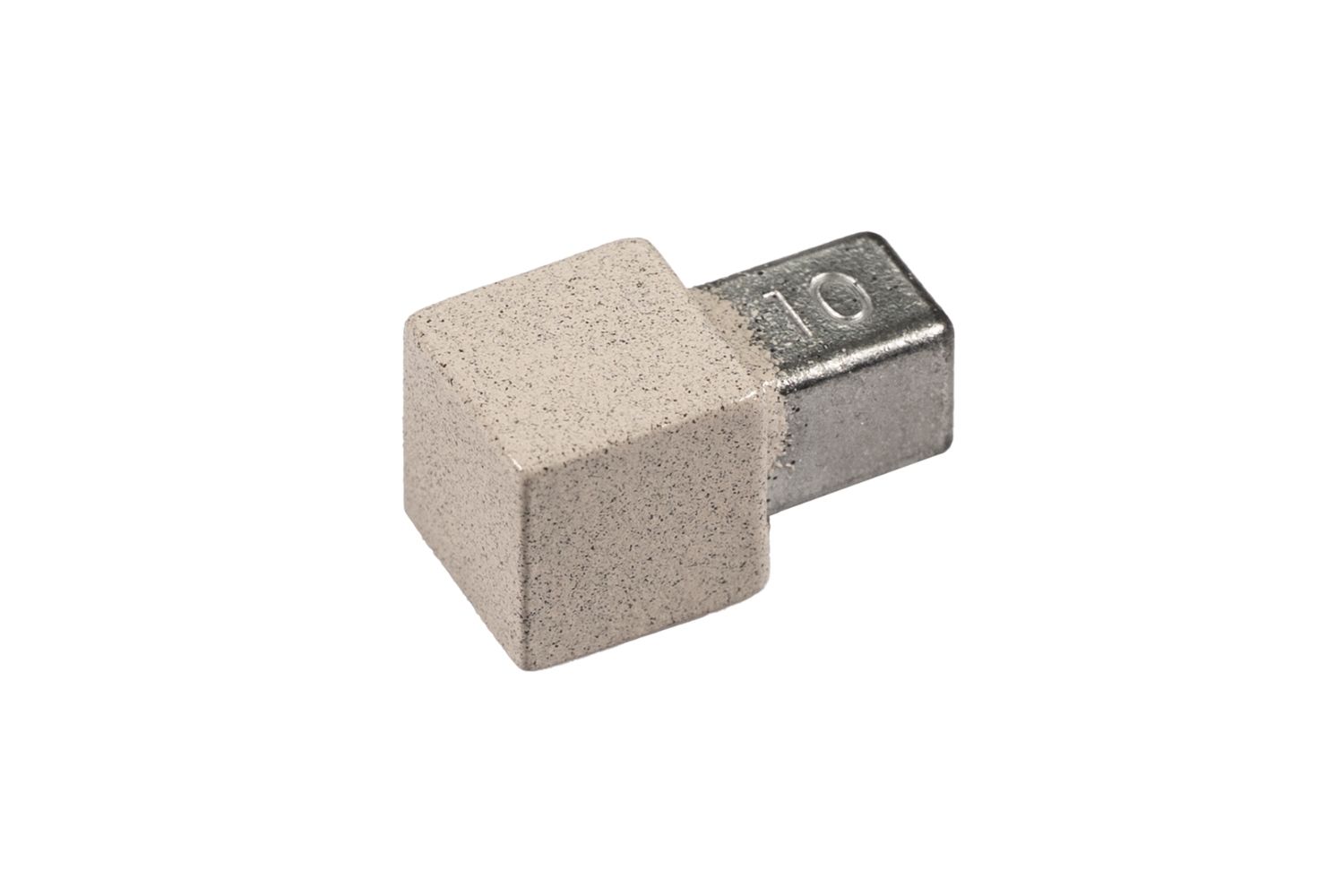 2 Stk. Dural Ecken für Fliesenprofil  SQUARELINE ROCKS Pumice Stone Aluminium | Höhe 9 mm