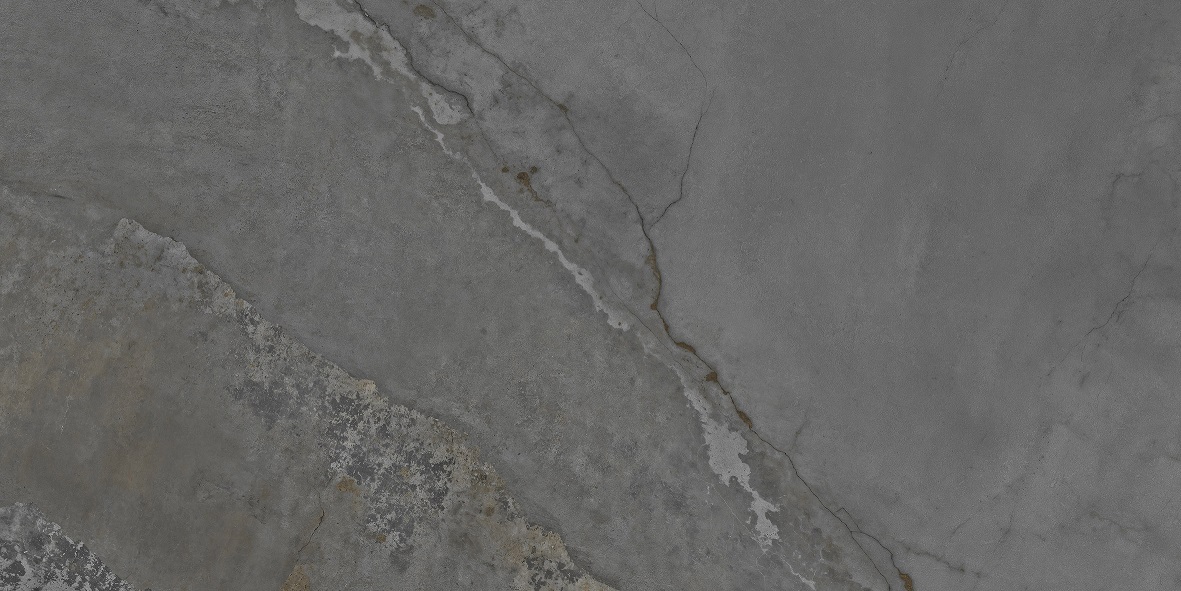 Fliese Metalloptik dunkelgrau glänzend 60x120cm "Planet Dark" Feinsteinzeug rektifiziert