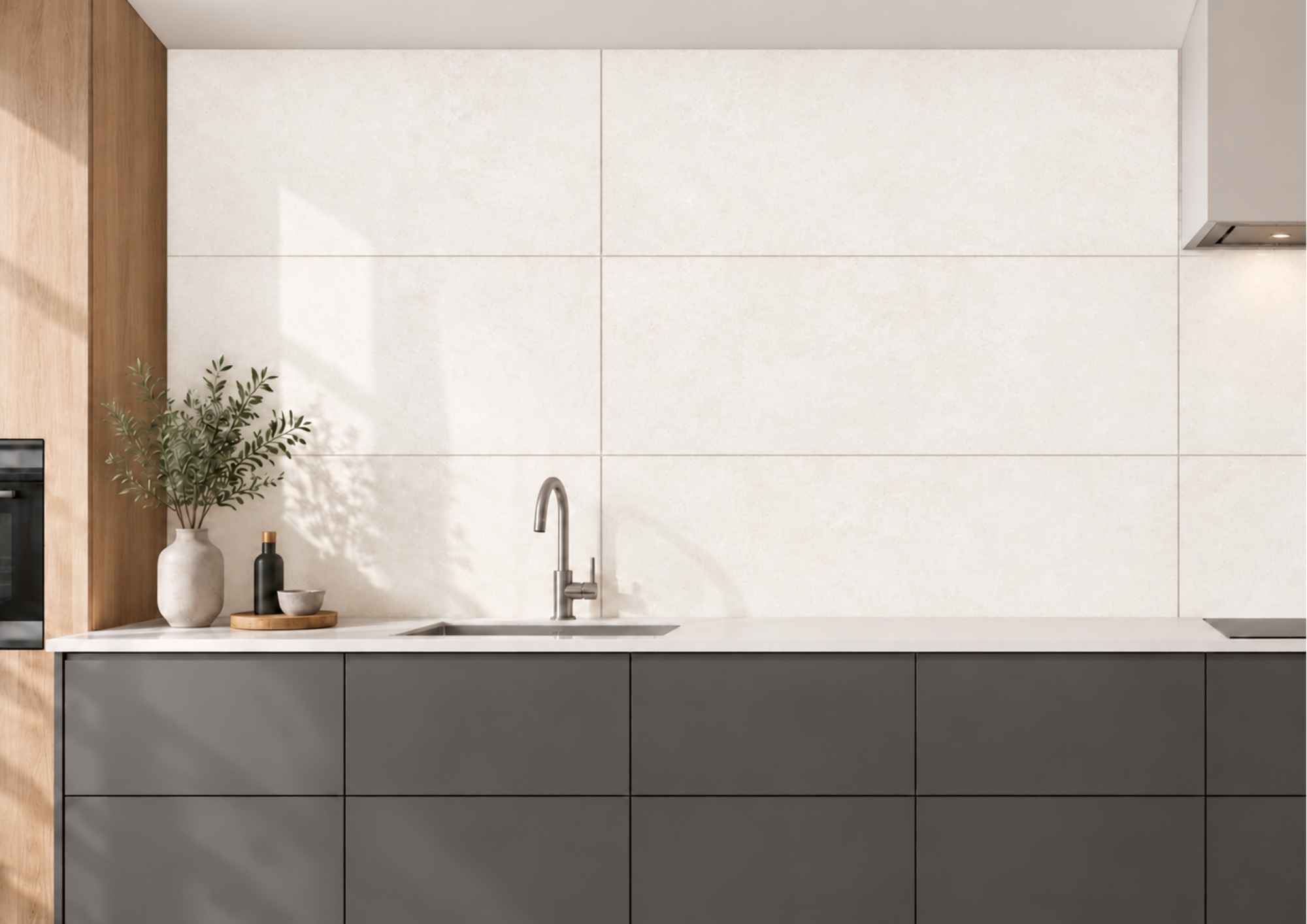 Restposten Wandfliese Steinoptik 40x120cm matt "Network Beige " Steinzeug rektifiziert