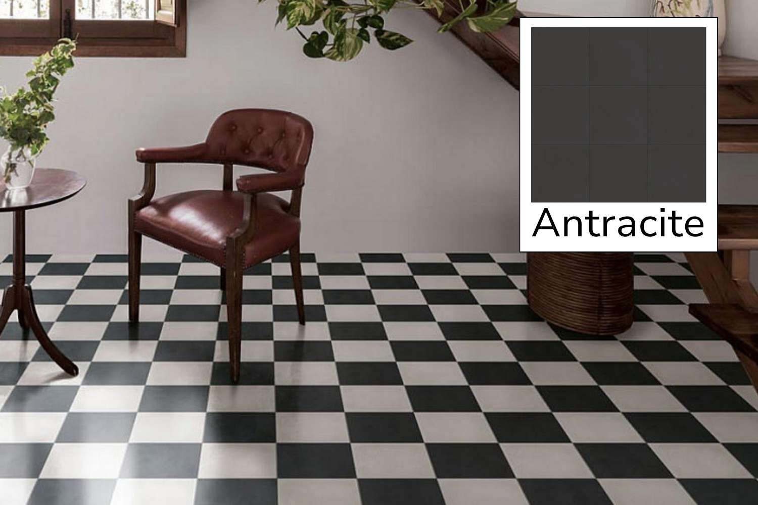 Fliese Zementoptik schwarz 20x20 cm Feinsteinzeug "Contrasti Antracite" Ragno by Marazzi