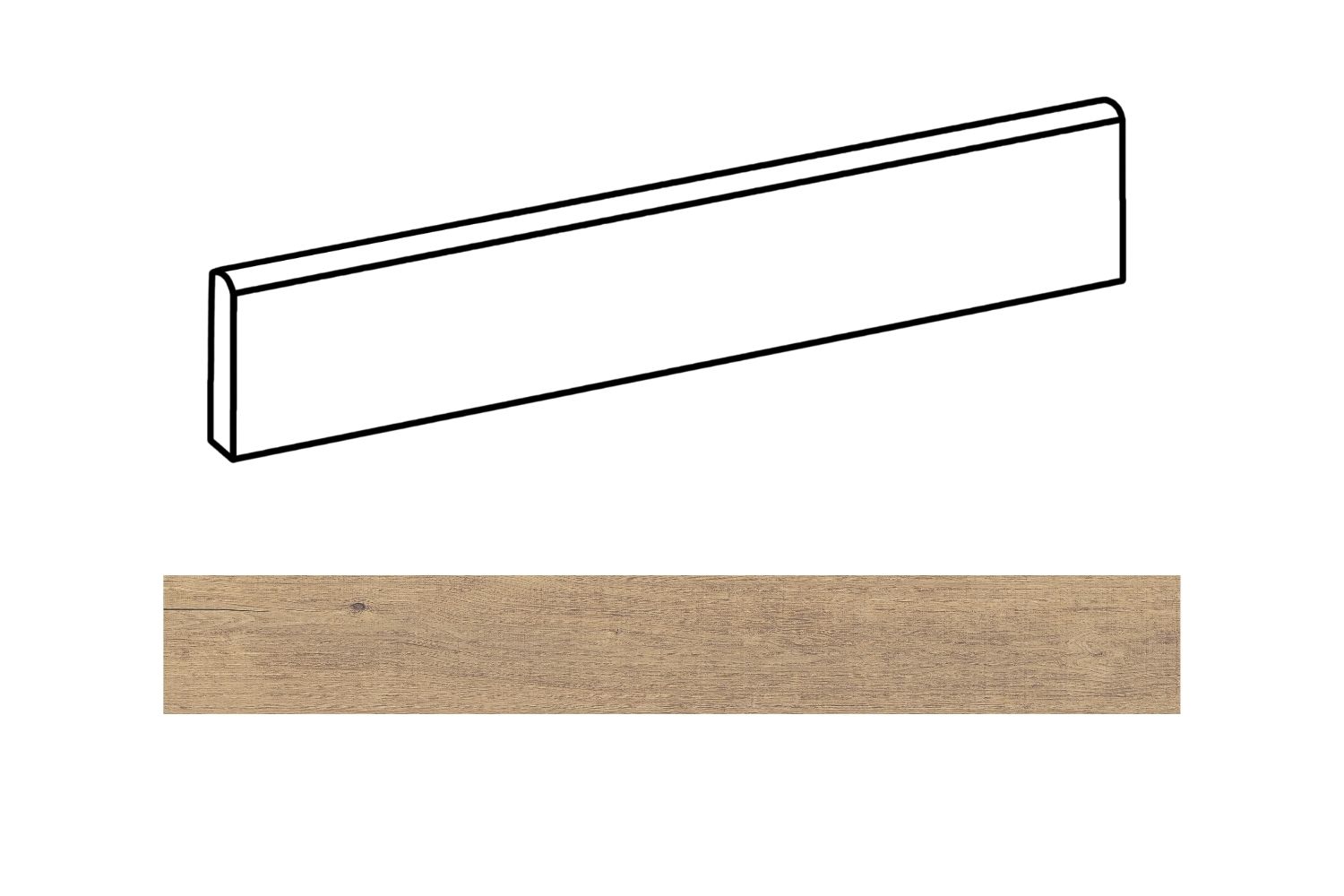 Fliesensockel Holzoptik 7,5x120cm "Bark" in 4 Farben