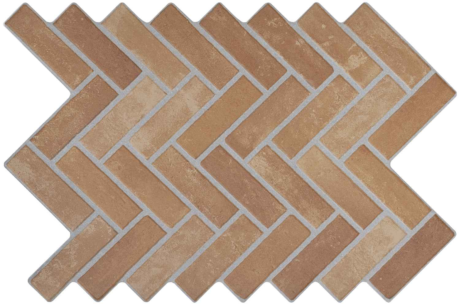 Fliese Vintage braun 40x60 cm „Coimbra Caldera" Fischgrät-Optik Feinsteinzeug
