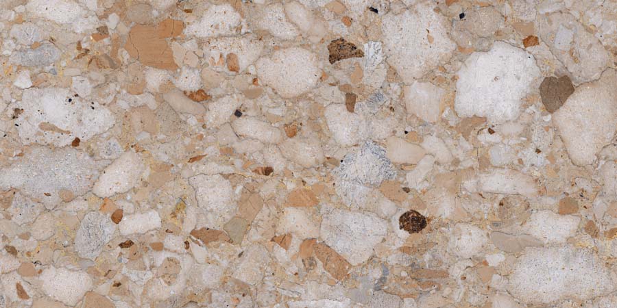 Fliese Terrazzo-Steinoptik beige glänzend 60x120 cm "Veni Gold" rektifiziert