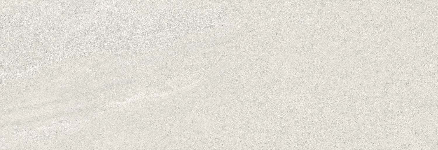 Wandfliese Sandstein-Optik weiß 33,3 x 100 cm "Eddystone Blanco" Feinsteinzeug rektifiziert 
