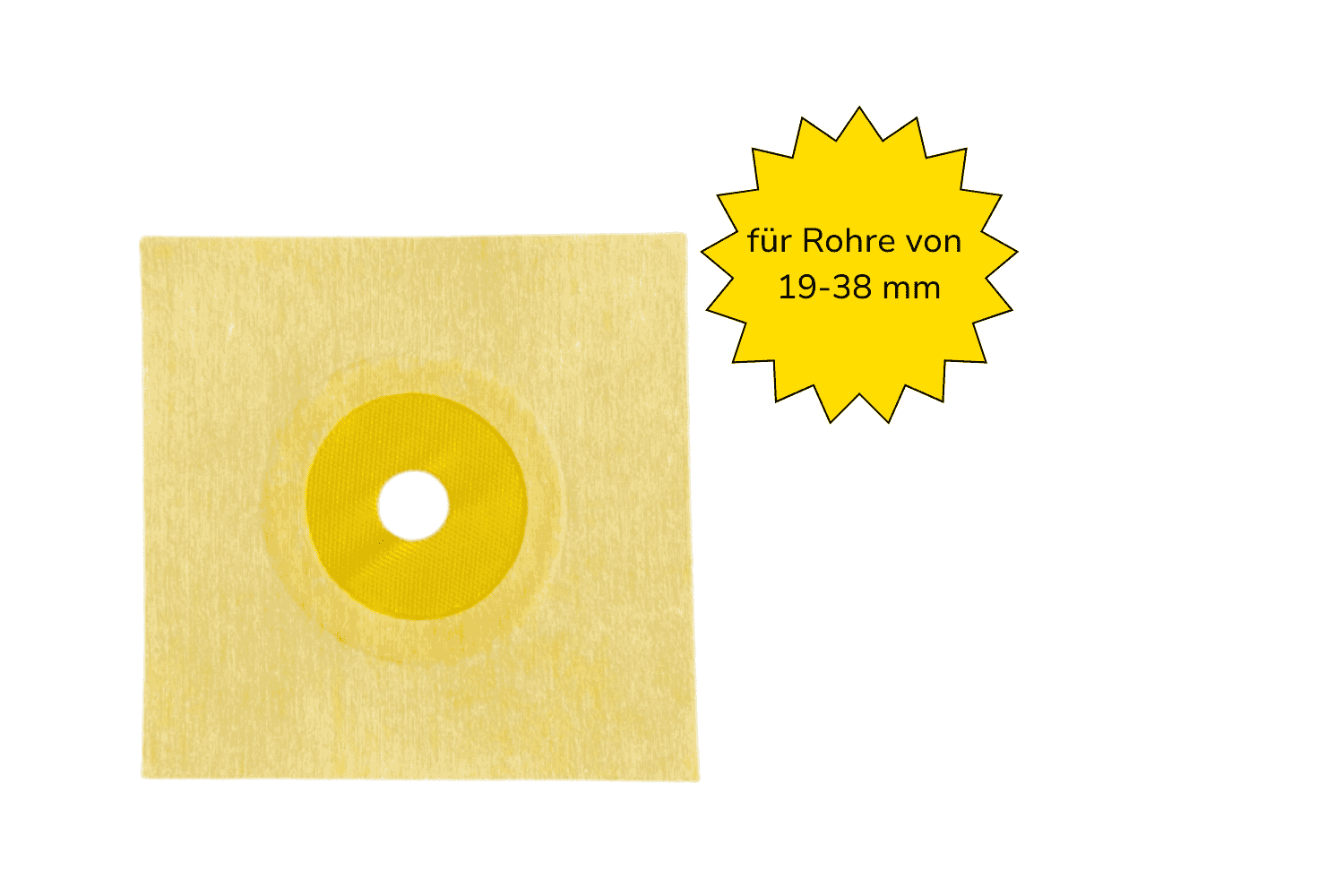 Dichtmanschette gelb für Rohre von 19-38 mm | innen & außen | DIN 18534