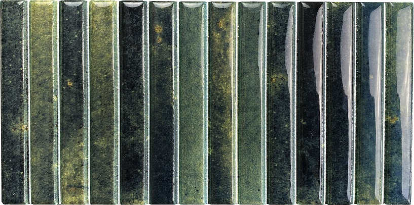 Stäbchenfliesen 11,5 x 23,1 cm "Kit-Kat Grass glossy" grün glänzend Feinsteinzeug