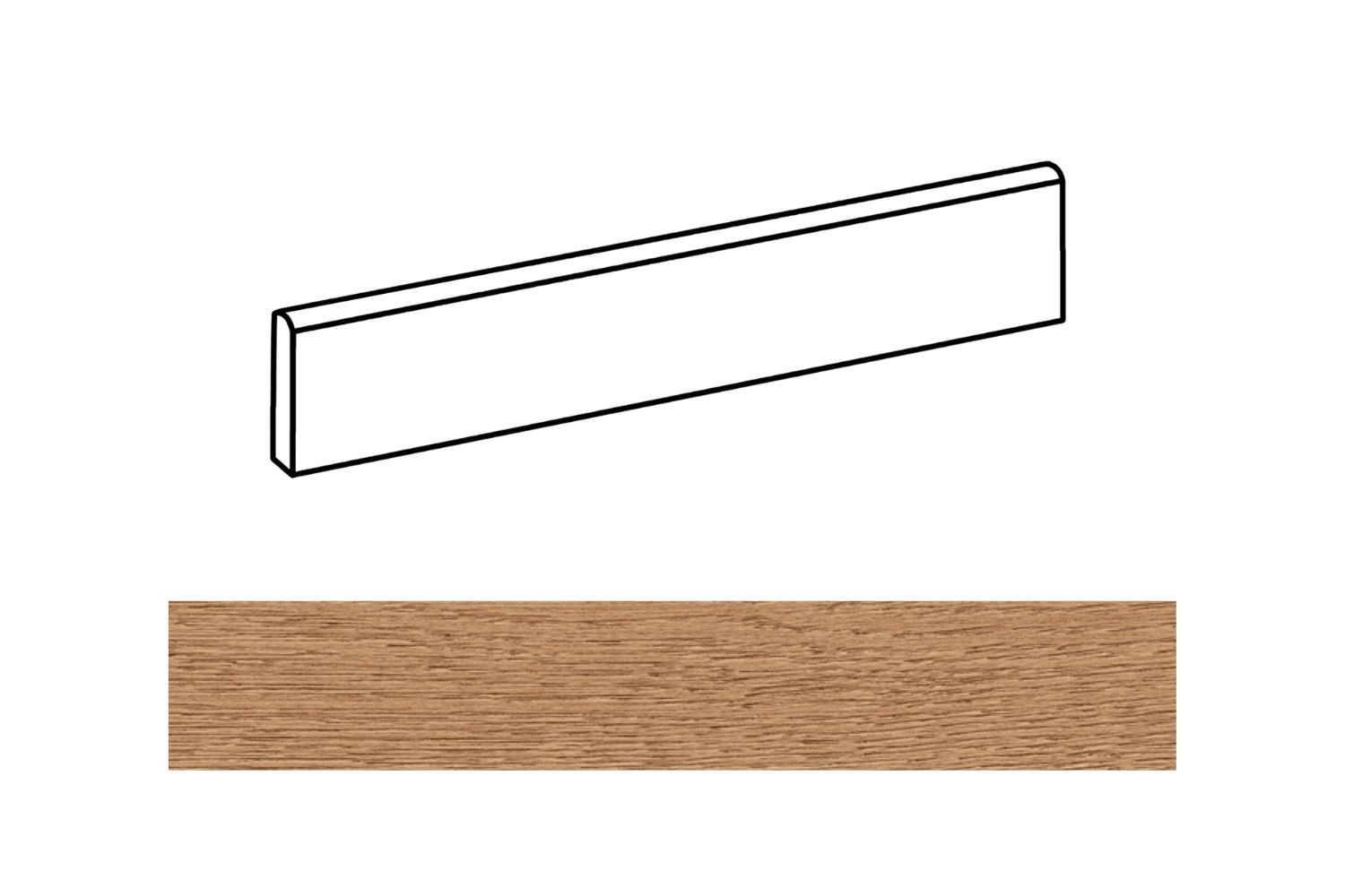 Fliesensockel edle Holzoptik Eiche hellbraun 7,3x60 cm "Gracewood Natural"