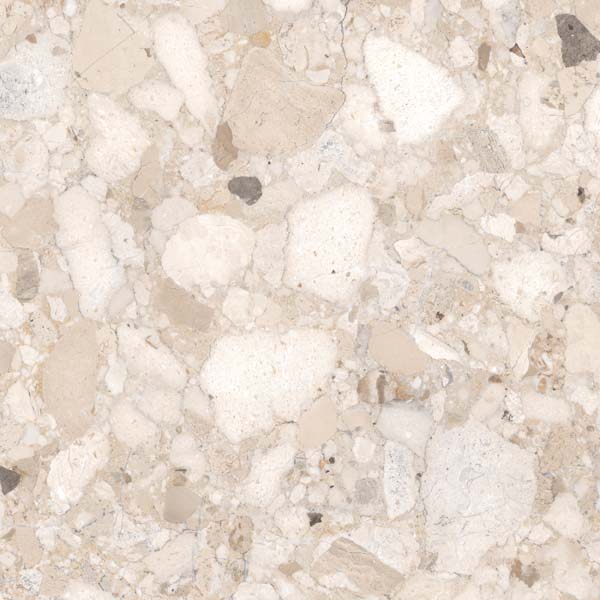 Fliese Terrazzo-Steinoptik beige matt 60x60 cm "Veni Beige" rektifiziert 