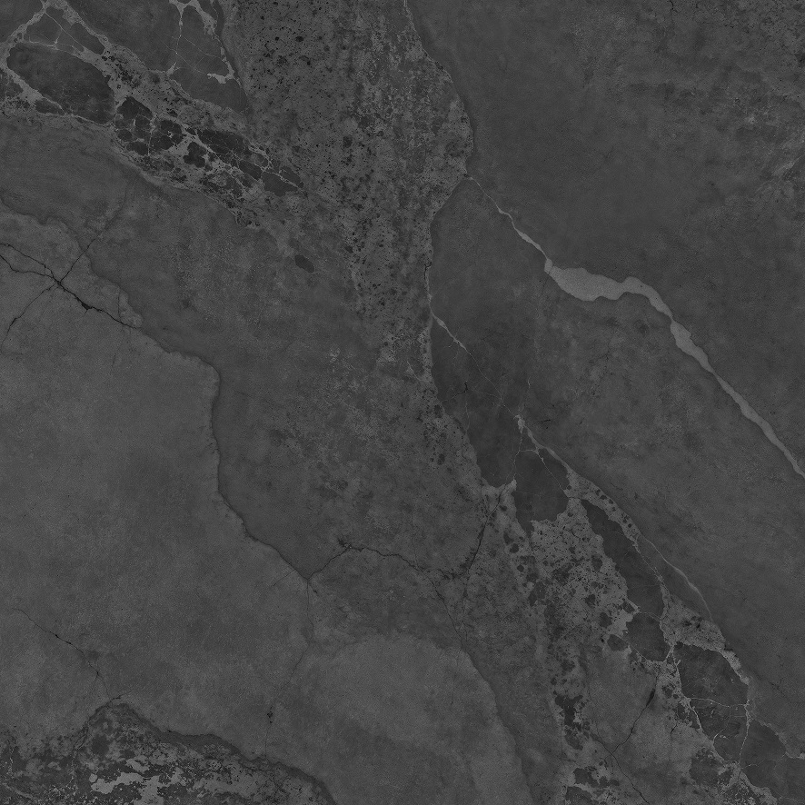 Fliese Metalloptik dunkelgrau glänzend 120x120cm "Planet Dark" Feinsteinzeug rektifiziert