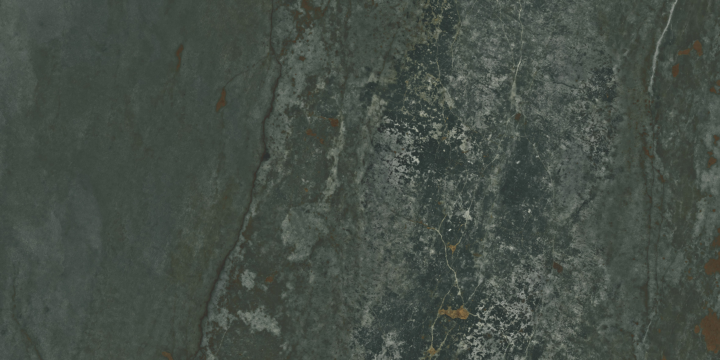 Fliese Metalloptik grün glänzend 60x120cm "Planet Green" Feinsteinzeug rektifiziert