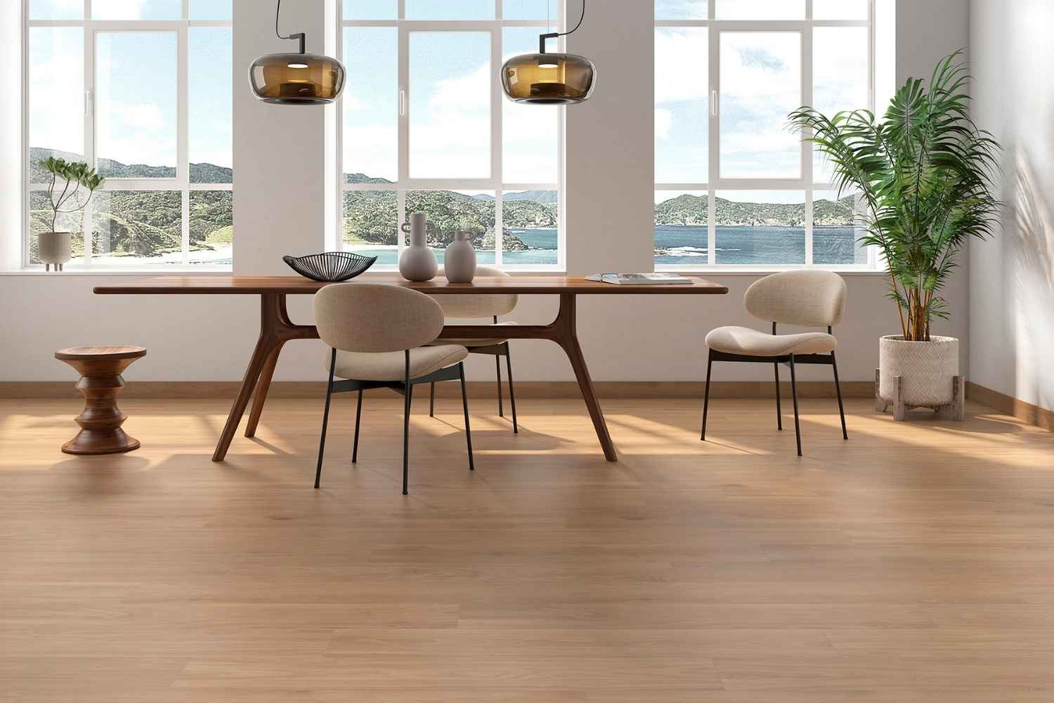 Fliese Holzoptik braun 20x120 cm "Byron Miel" Feinsteinzeug rektifiziert