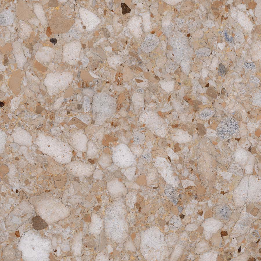 Fliese Terrazzo-Steinoptik beige matt 120x120 cm "Veni Gold" rektifiziert