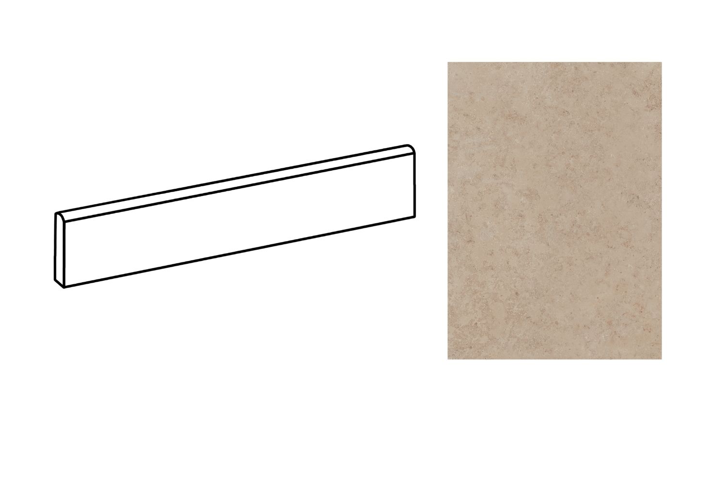 Fliesensockel Natursteinoptik beige 7,3x60 cm "Unionstone Jura Stone" Steinoptik