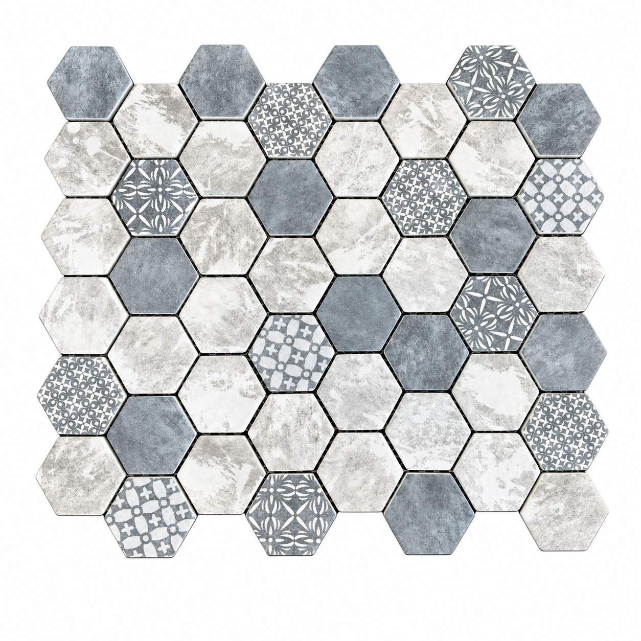 Mosaik Grey & Dark Grey 30x30 cm | Grau/Dunkelgrau