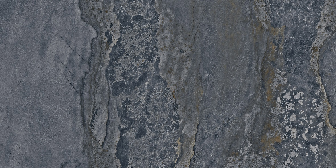 Fliese Metalloptik blau glänzend 60x120cm "Planet Blue" Feinsteinzeug rektifiziert