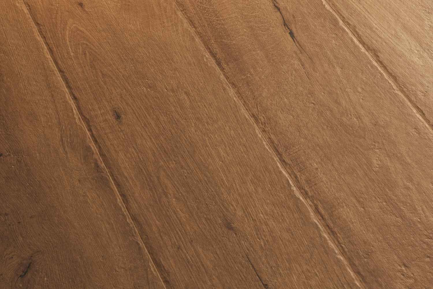 Fliese Holzoptik angedeutete unregelmäßige Kante warme Eiche 30x120 cm "I Roveri Asse di Rovere Intenso" rektifiziert