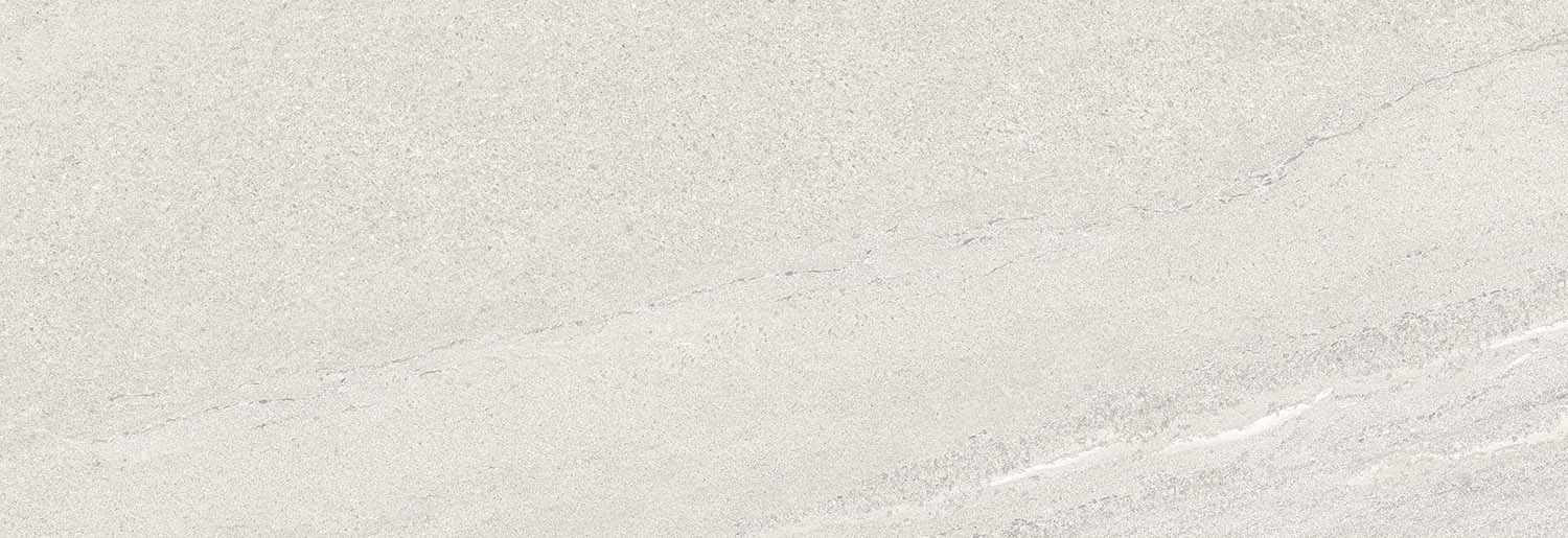 Wandfliese Sandstein-Optik weiß 33,3 x 100 cm "Eddystone Blanco" Feinsteinzeug rektifiziert 