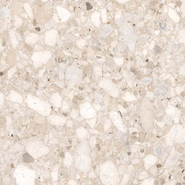 Fliese Terrazzo-Steinoptik beige 120x120 cm "Veni Beige" matt rektifiziert 