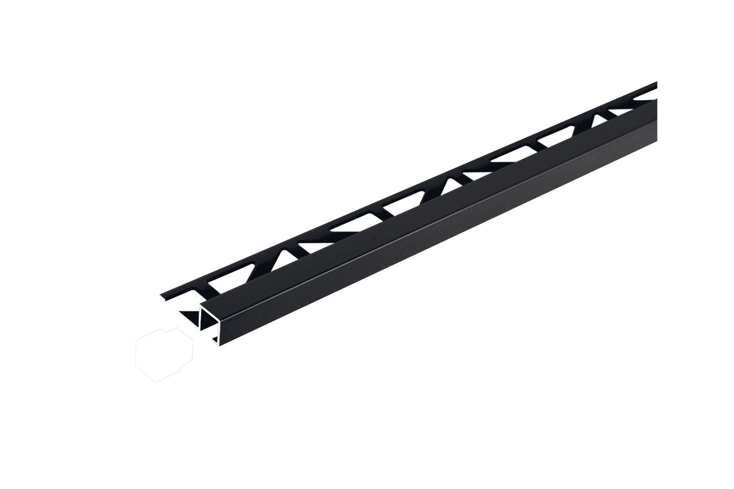 Dural Quadratprofil schwarz glänzend SQUARELINE pulverbeschichtet Aluminium-Abschlussschiene 250 cm