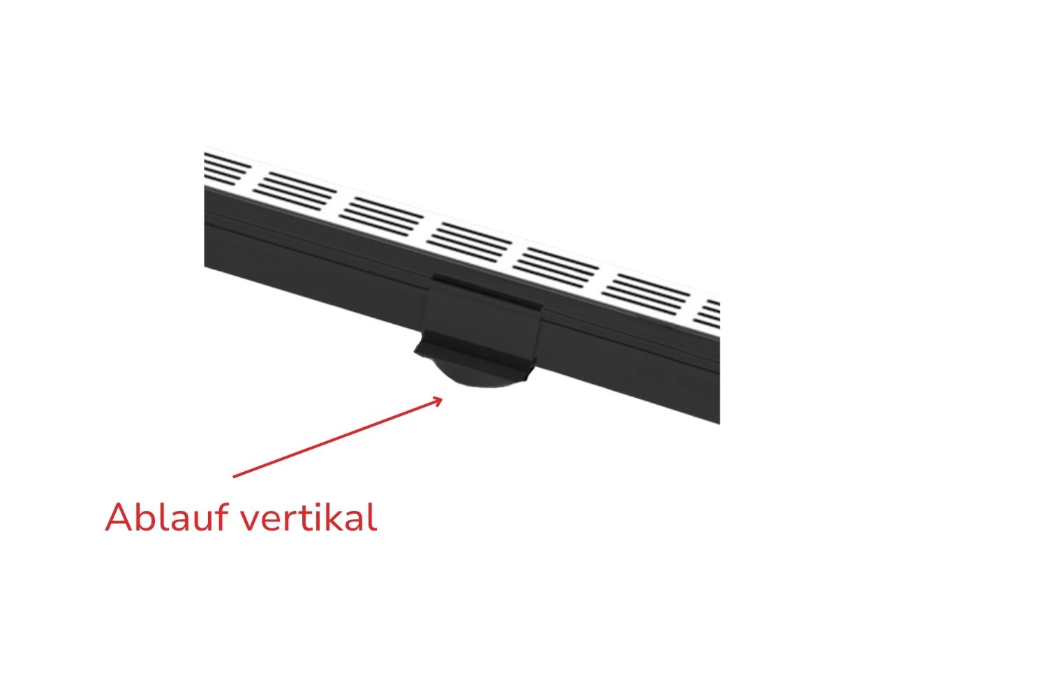 Ablaufkappe vertikal für schmale Schiene des Entwässerungssystems U-Drain pro schwarz