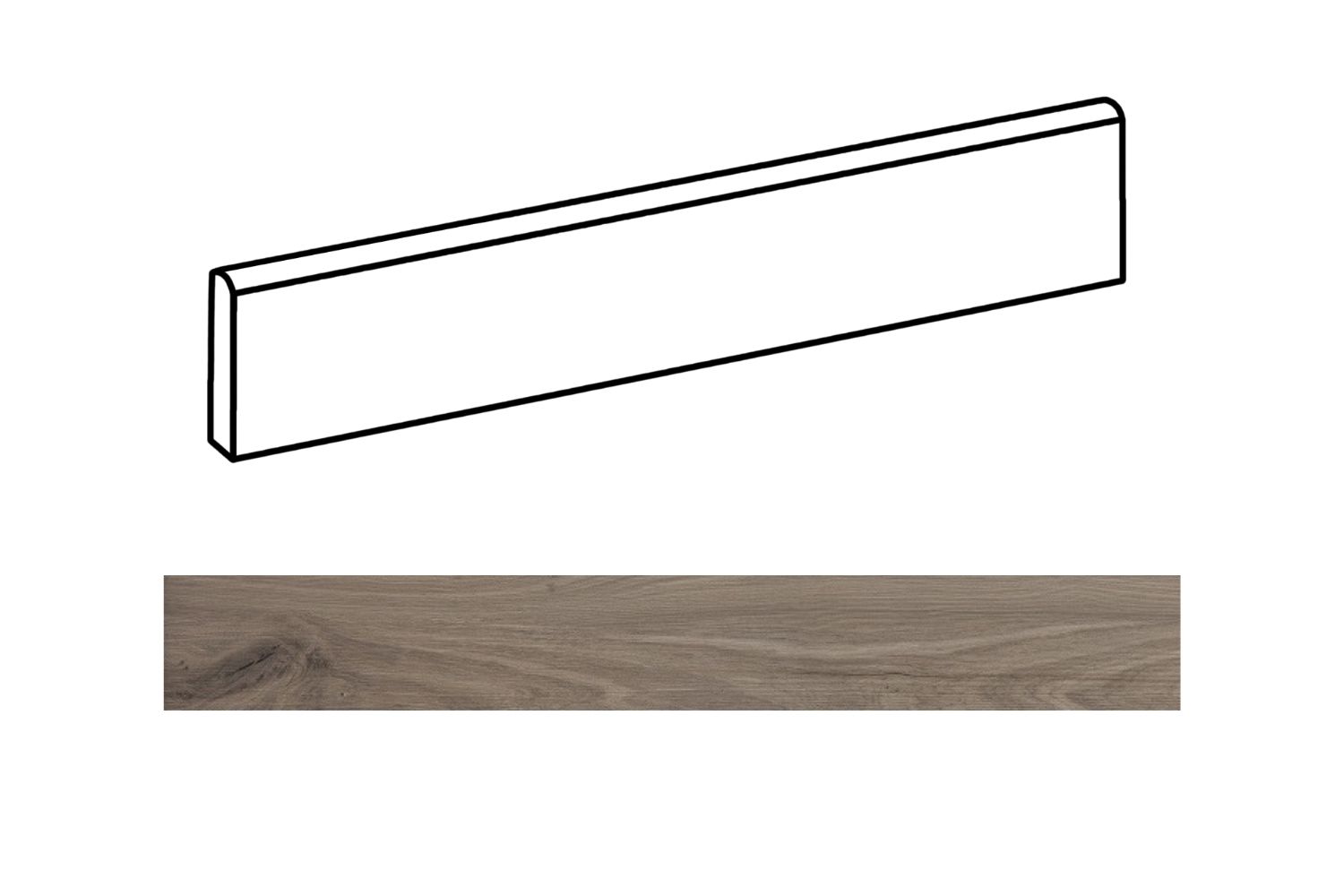 Fliesensockel Holzoptik Tortora 7,5x120cm "Briccole" in 2 Farben
