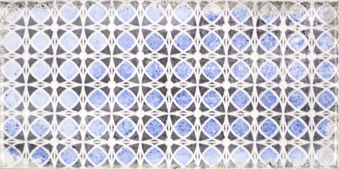 Dekorfliese Mix mediterran Retro Vintage blau glänzend Vita Mare Decor Mix Fabresa