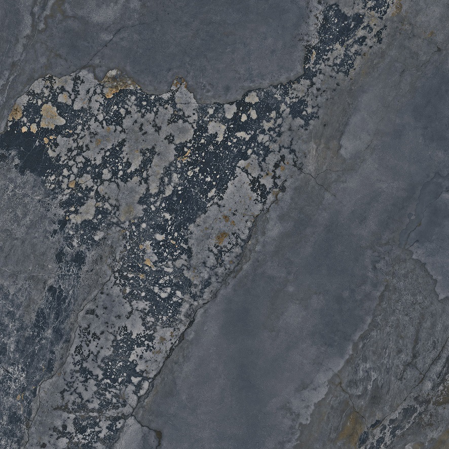 Fliese Metalloptik blau glänzend 90x90cm  "Planet Blue" Feinsteinzeug rektifiziert