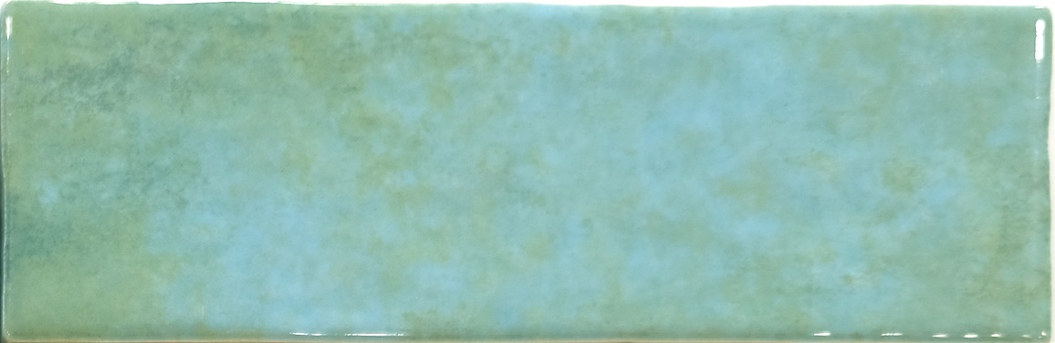 Fliese unregelmäßige Oberfläche 6,5x20 cm "Alfa Look Turquesa" türkis glänzend