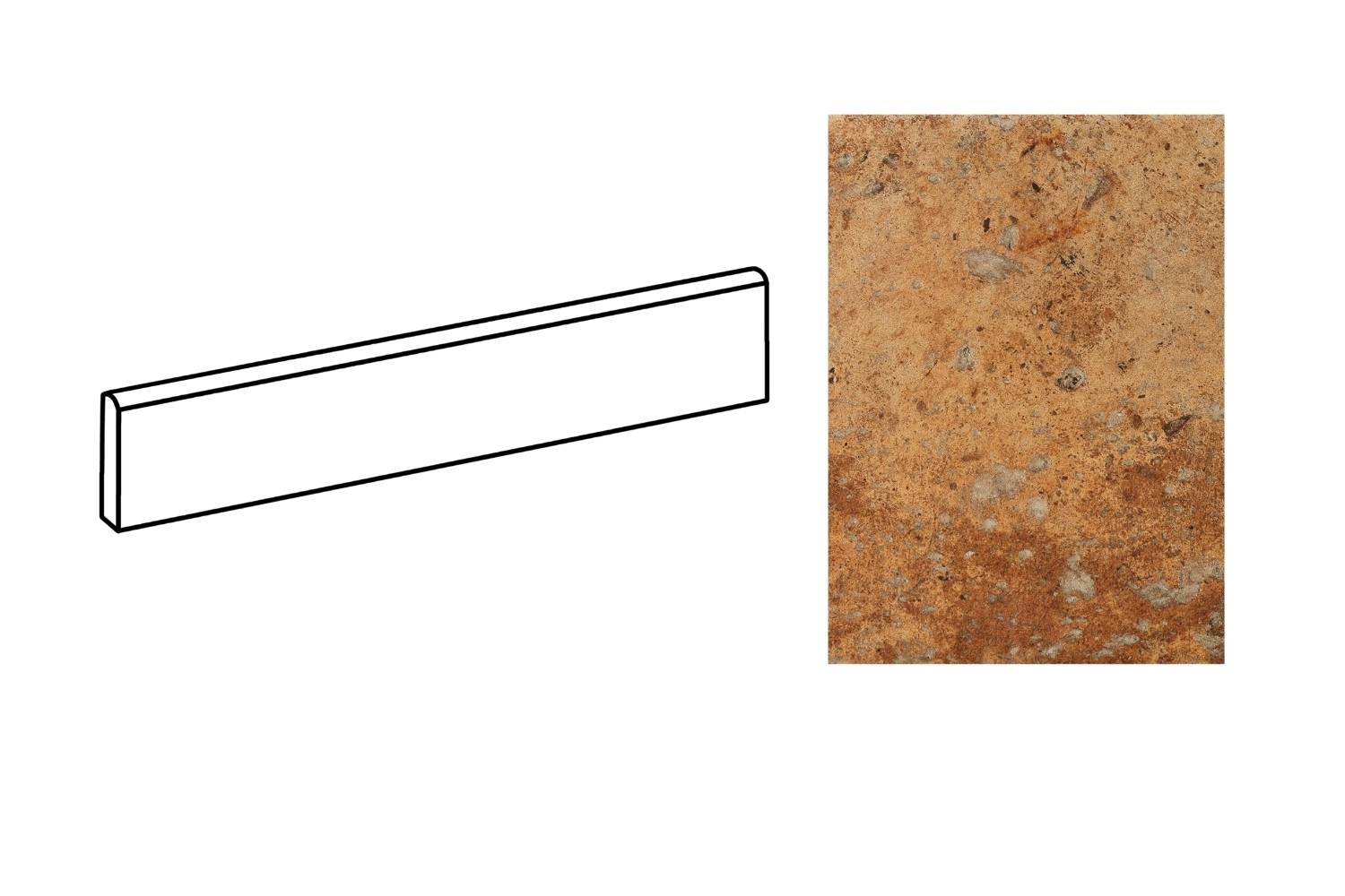 Fliesensockel Steinoptik 6,5x40 cm "Cotto Del Campiano Cotto Dorato"