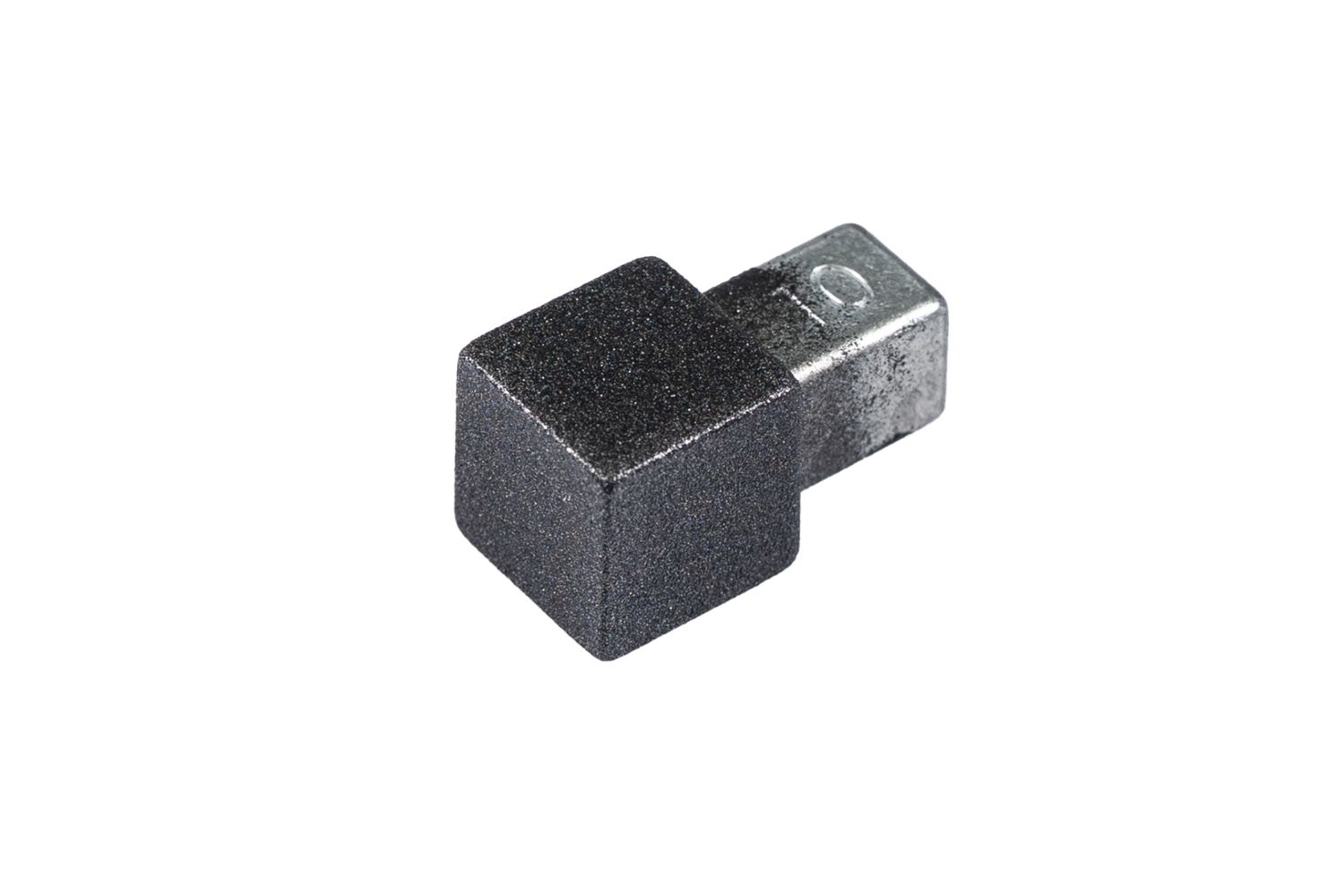 2 Stk. Dural Ecken für Fliesenprofil SQUARELINE ROCKS Basalt Aluminium | Höhe 7 mm
