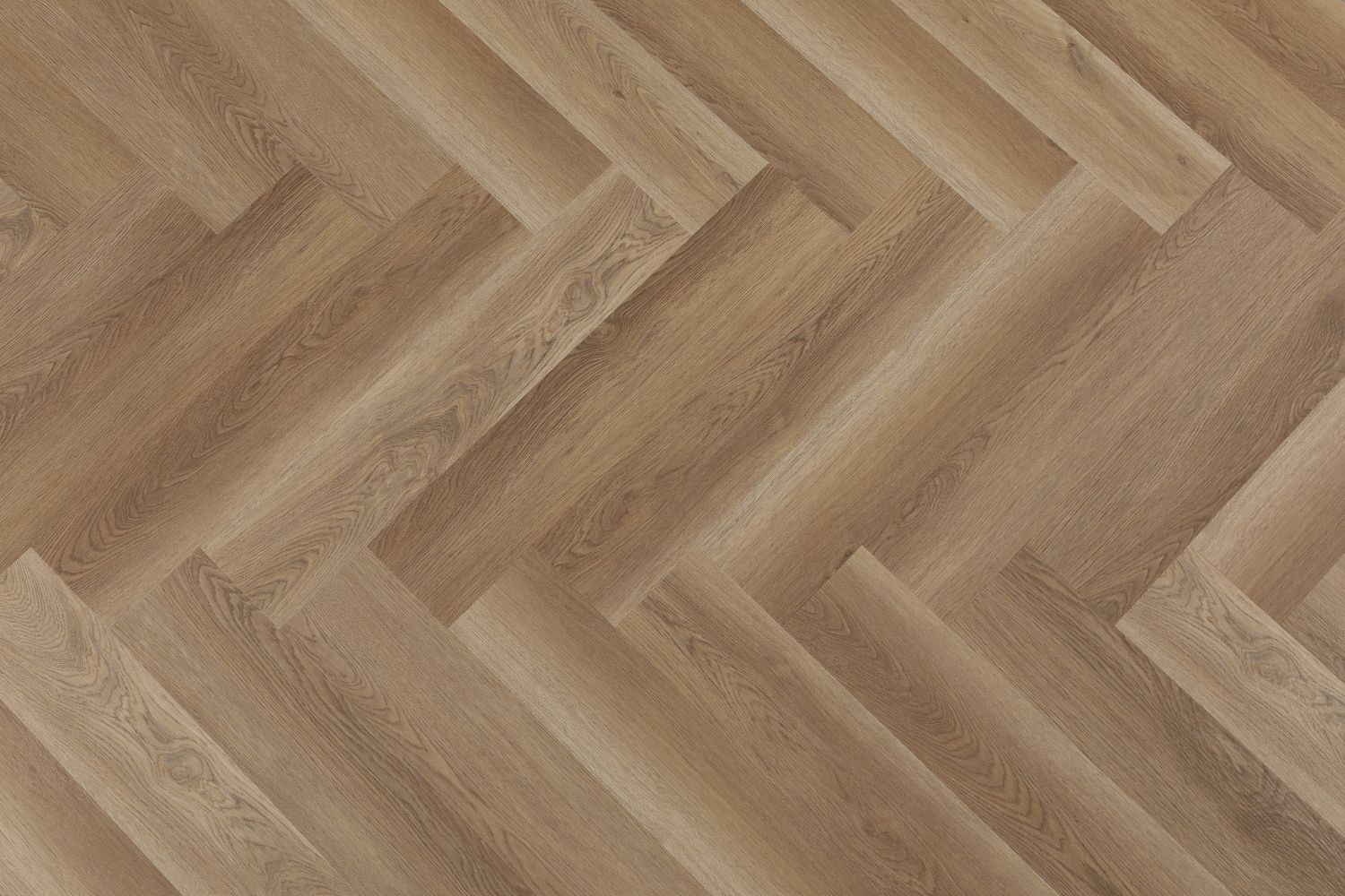 SPC Klick-Vinyl Landhaus Eiche warm Herringbone 15x75x0,65 cm matt mit Trittschalldämmung
