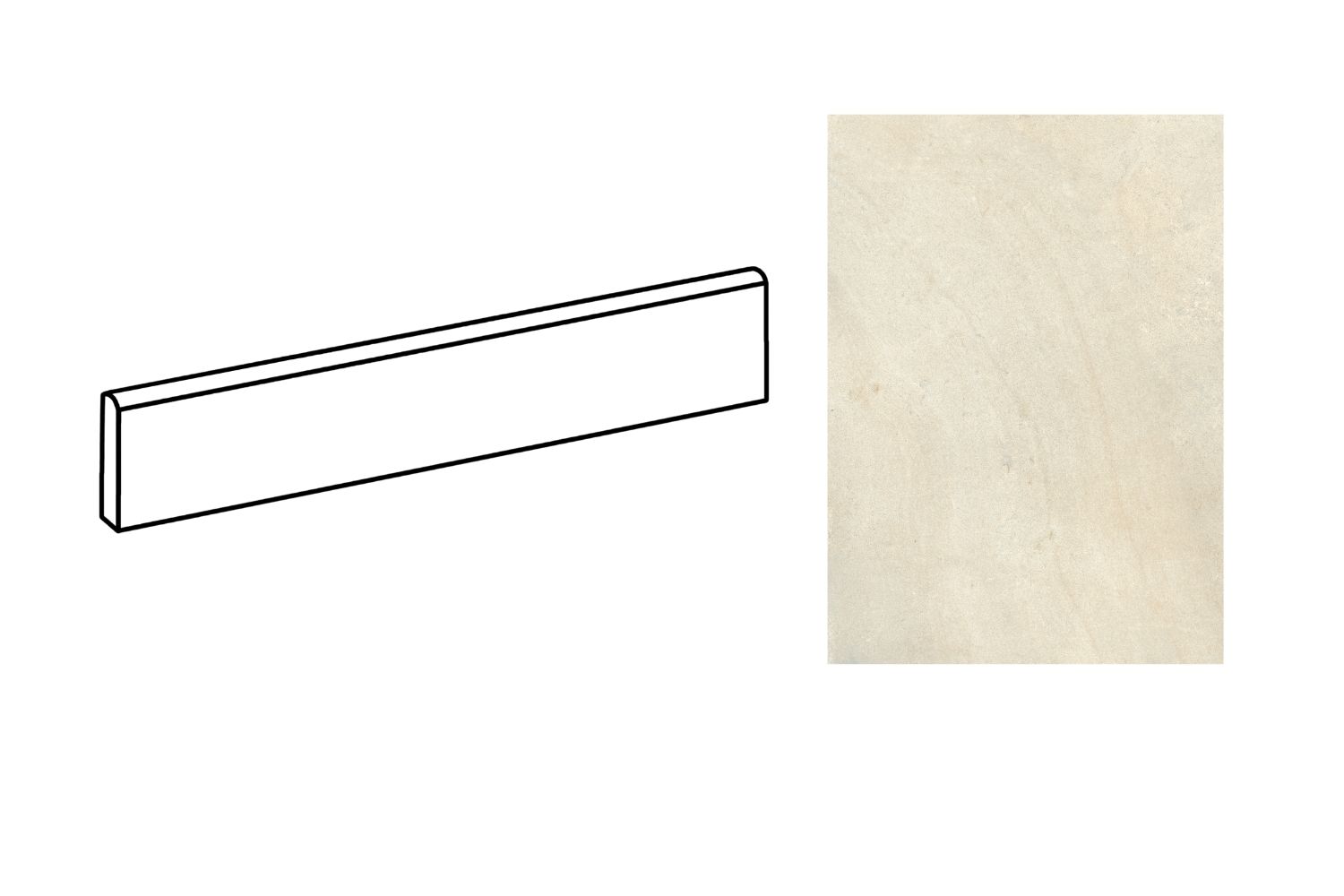 Fliesensockel Natursteinoptik 7x60 cm "Sublime Beige" Steinoptik matt