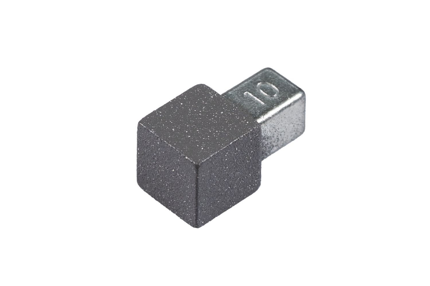 2 Stk. Dural Ecken für Fliesenprofil SQUARELINE ROCKS Volcano Aluminium | Höhe 8 mm