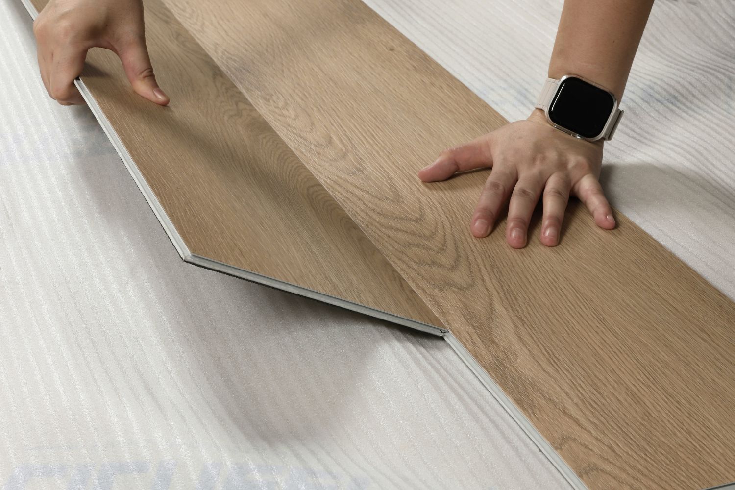 SPC Klick-Vinyl "Landhaus" Eiche hell 18,3x122x0,65 cm matt mit Trittschalldämmung