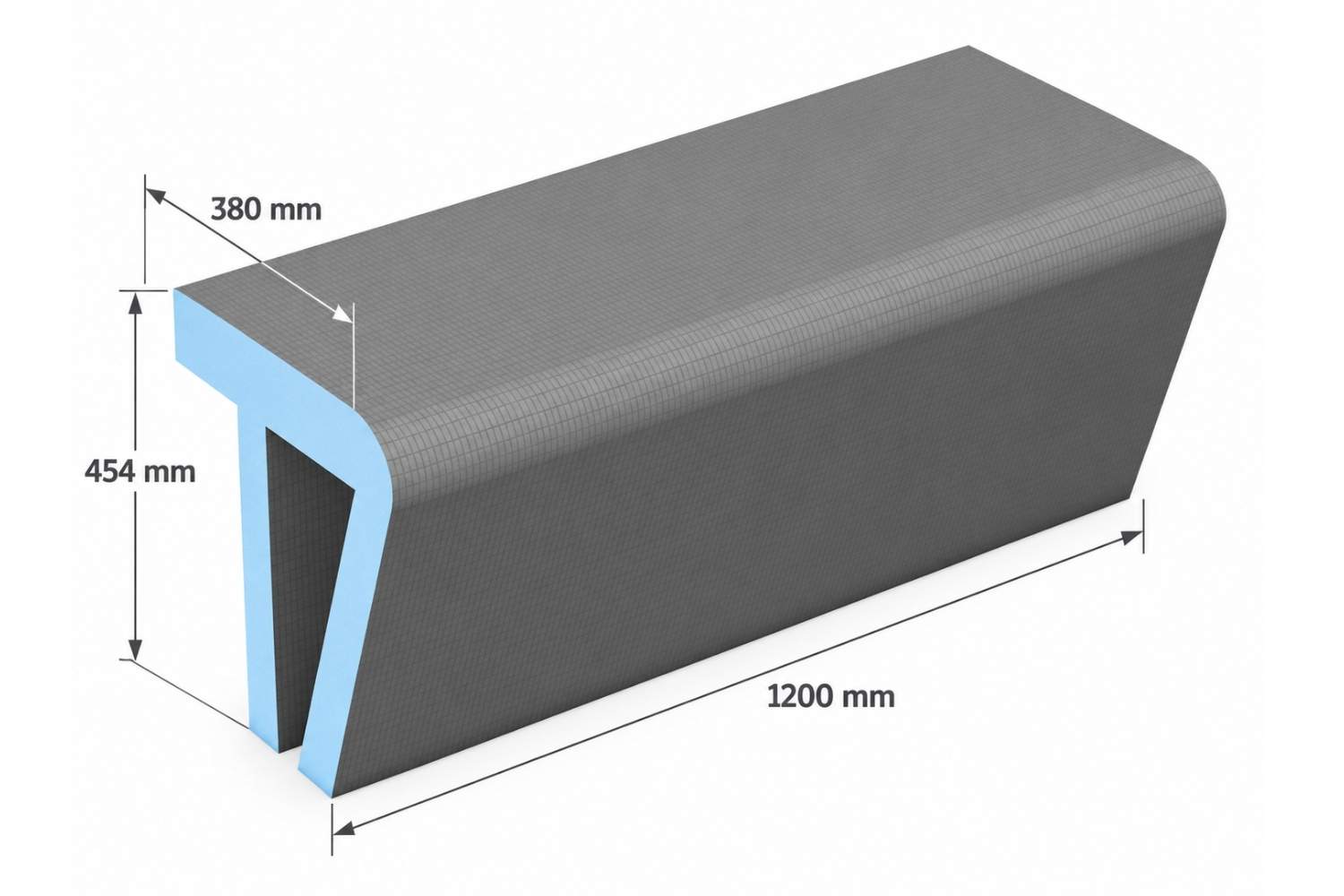 wedi Sanoasa Sitzbank – befliesbare Duschbank gerundet 1200×380×454 mm