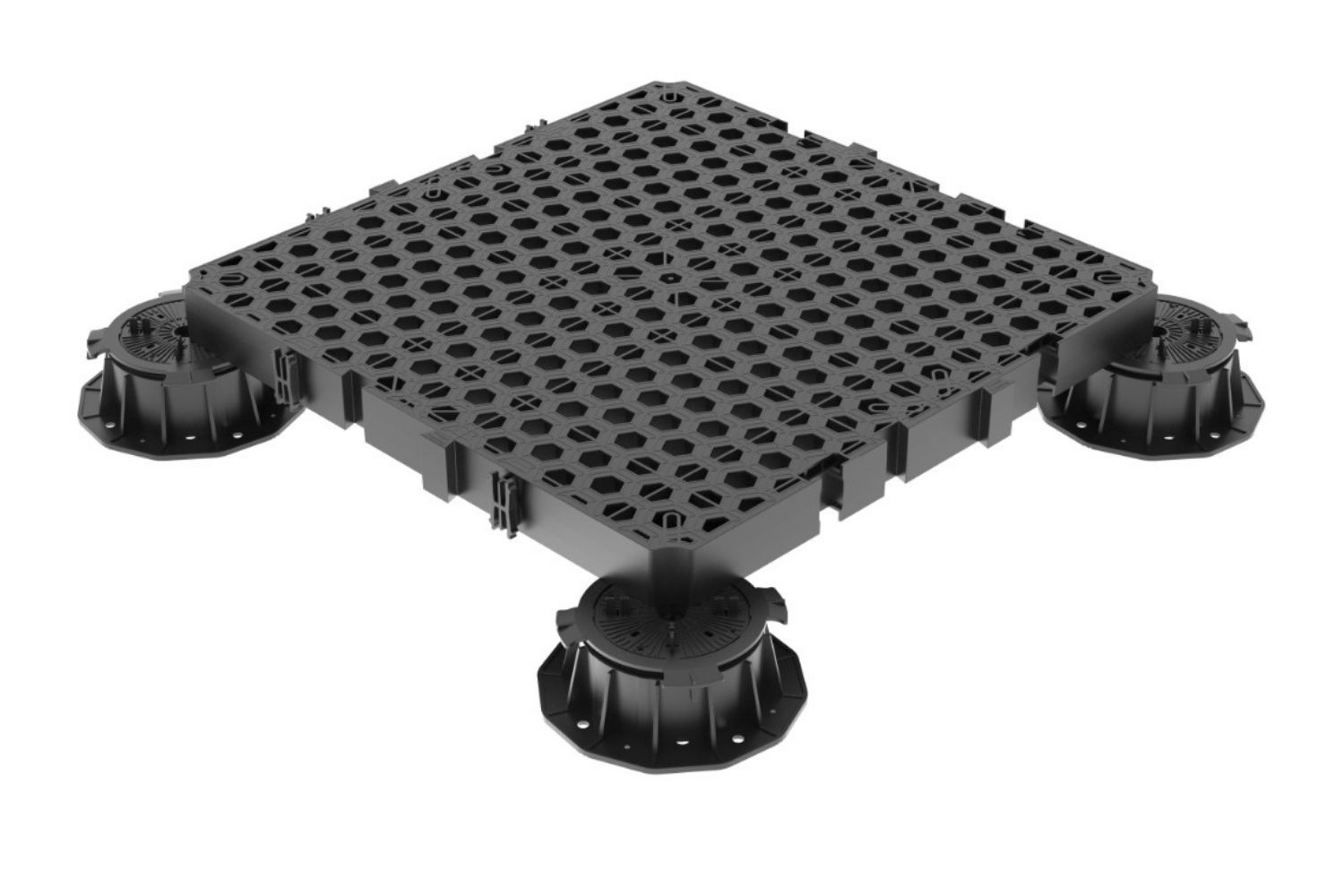 Wabenplatte 60x60 cm – Unterlage für Terrassenplatten, Balkon & Kunstrasen - Drainageplatte