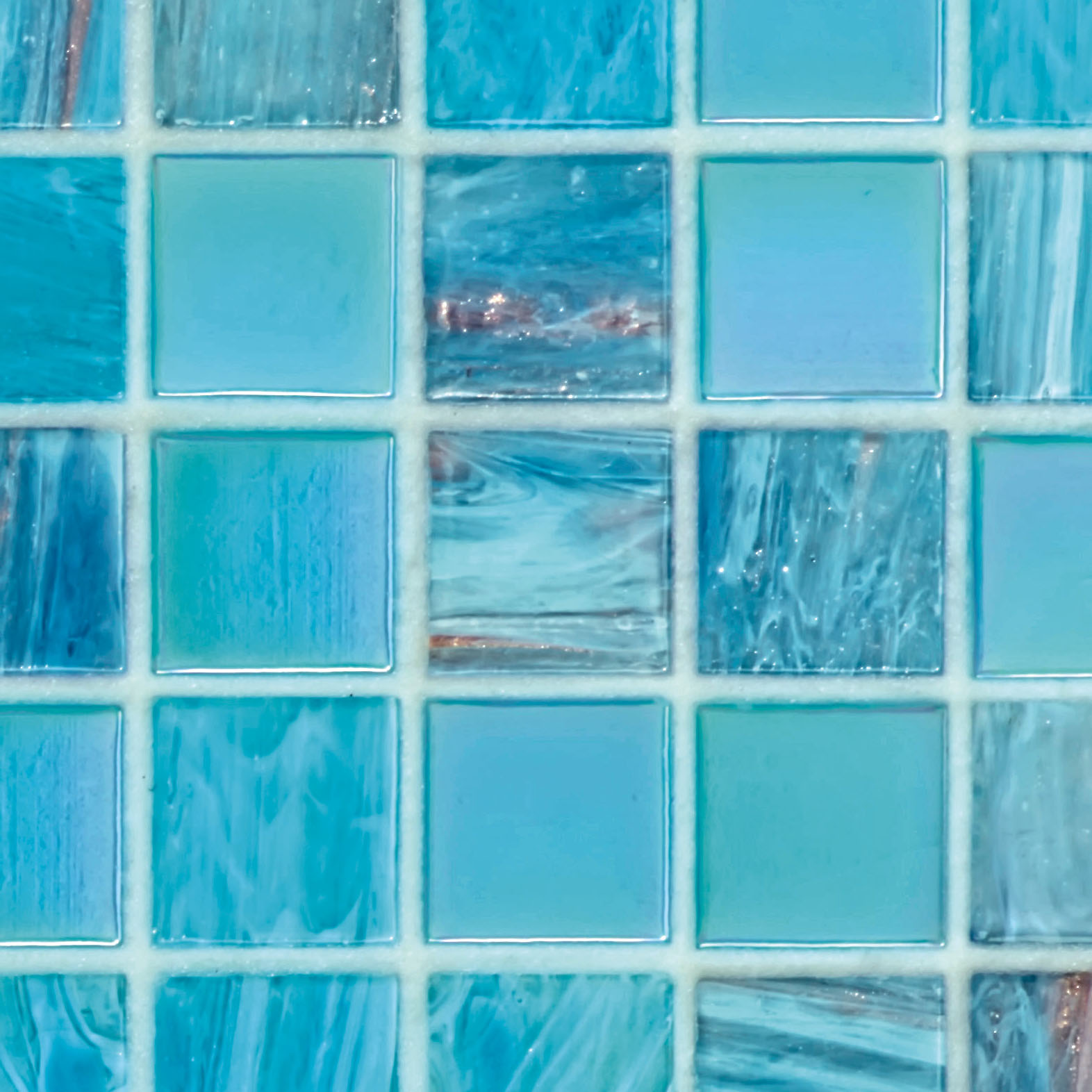 Bisazza Mosaikfliesen "Sophia" hellblau mix glitzernd 32,2x32,2 cm netzverklebt