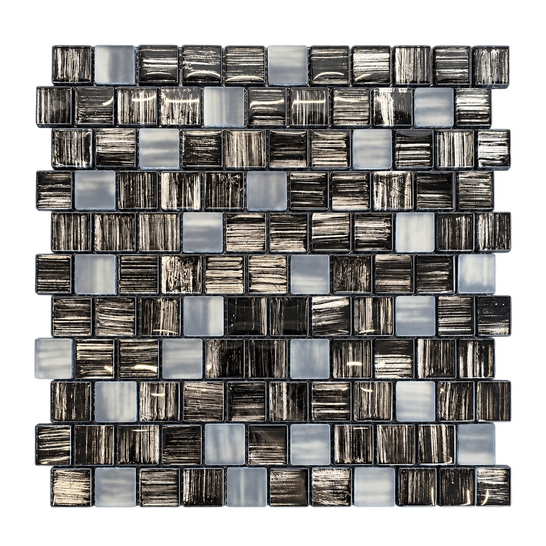 Mosaik Black & Silver 29,5x30,5 cm | Schwarz/Silber