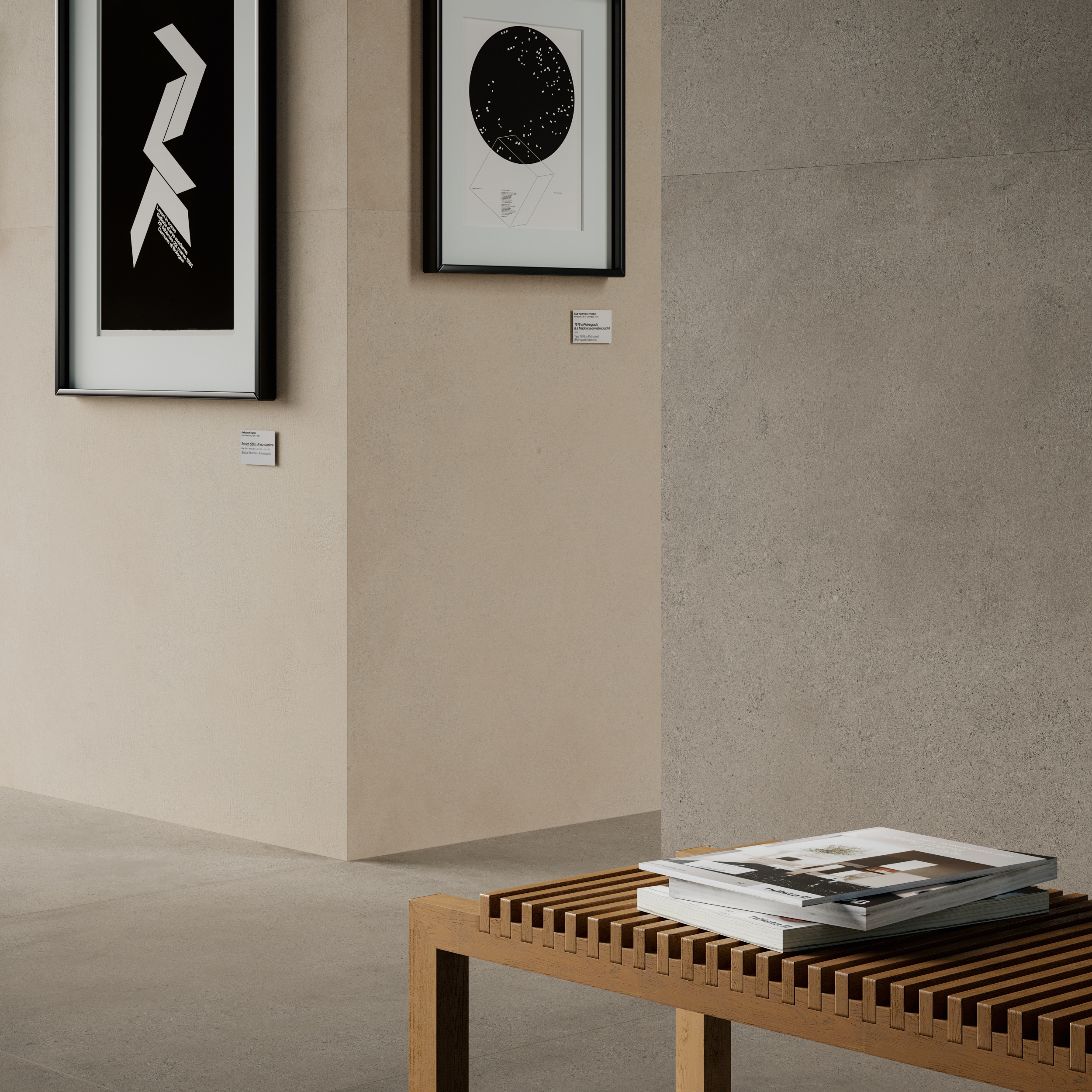 Fliese Zementoptik mit Terrazzo Logico Cement Sant Agostino grau-braun im Flur