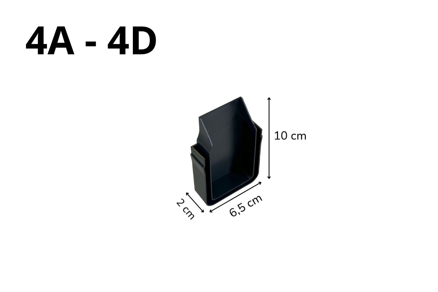 Endkappe für Entwässerungssystem U-Drain pro schwarz, L:2cm x B:6,5cm x H:10cm
