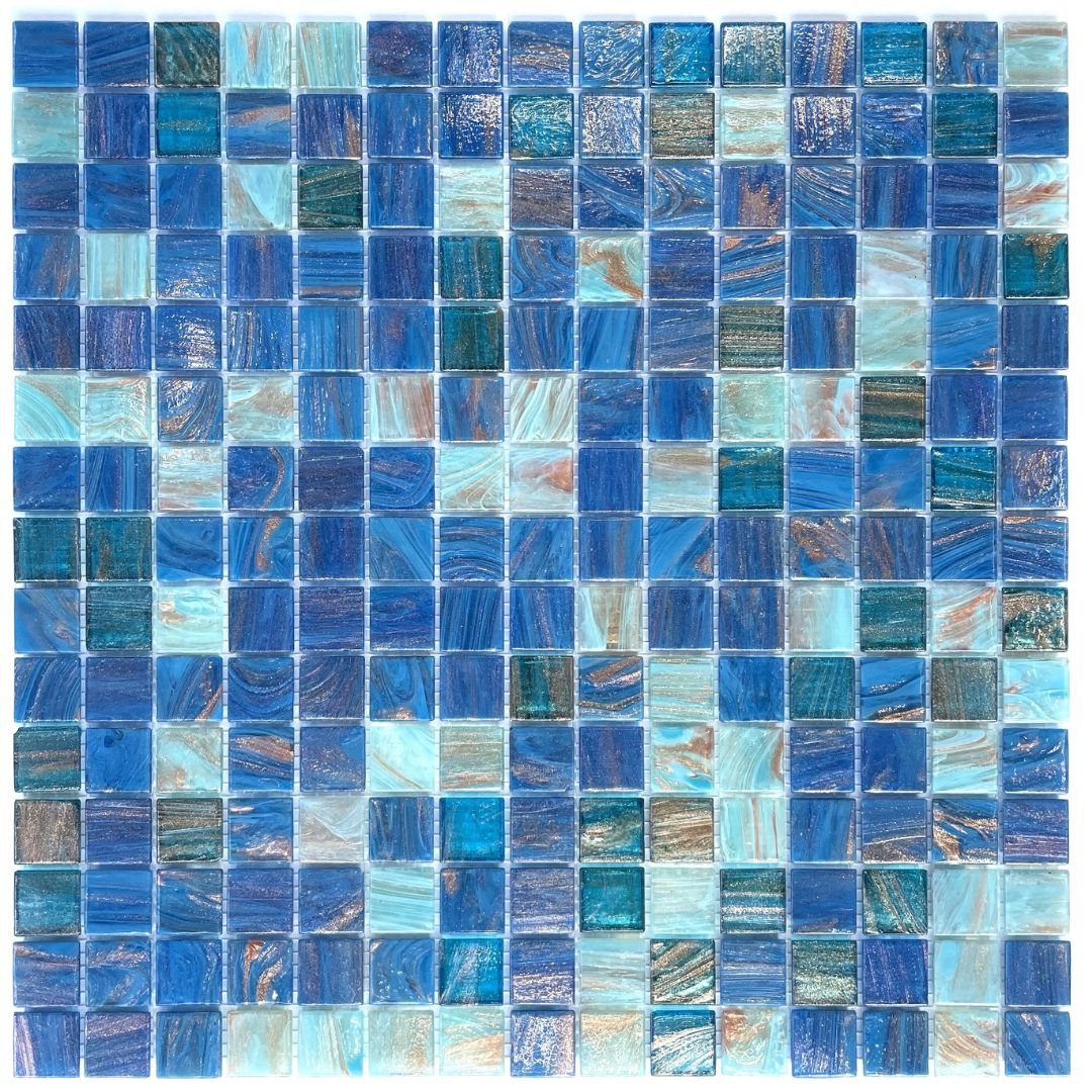 Bisazza Glas Mosaik "Acquario" blau gold schimmernd 