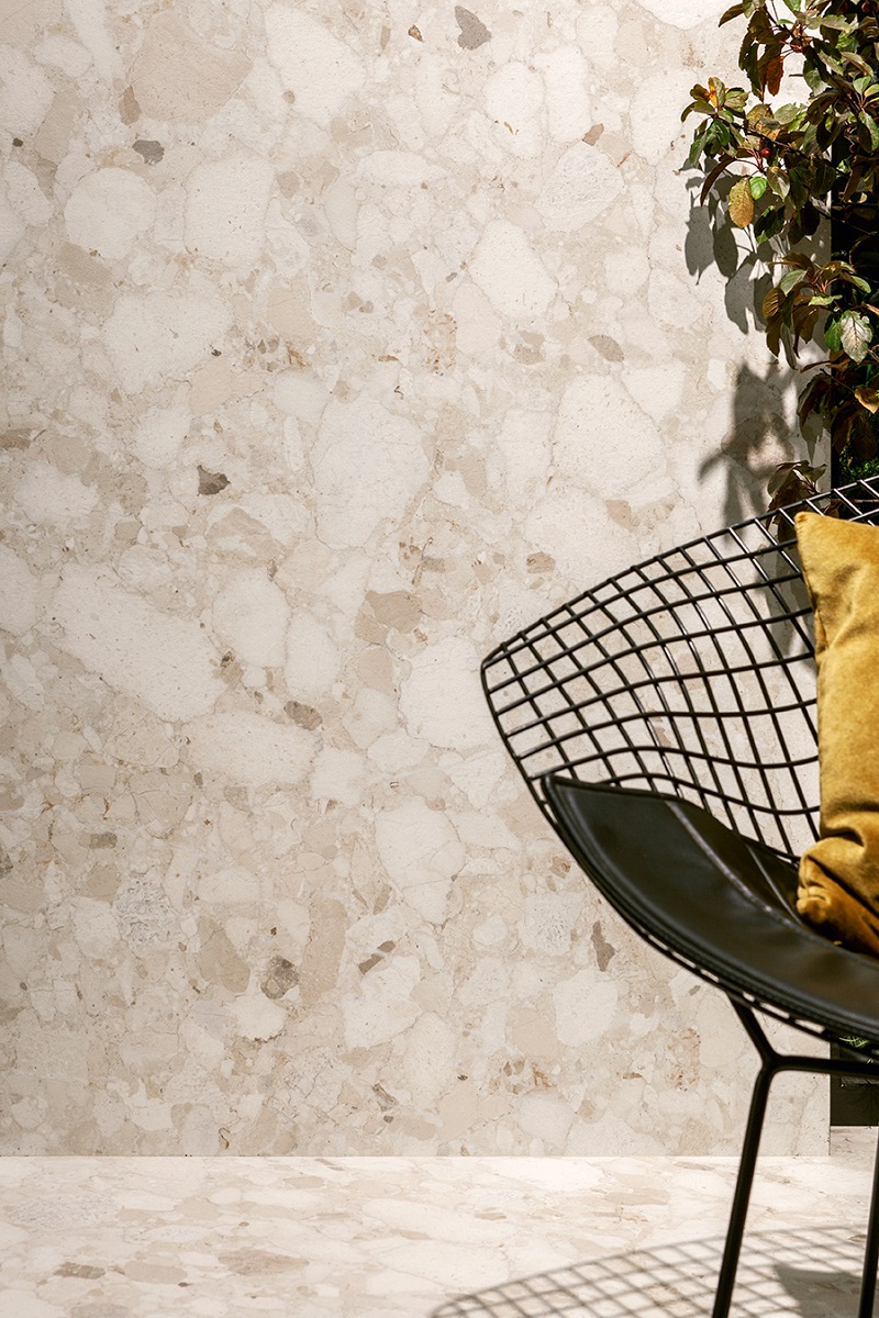 Fliese Terrazzo-Steinoptik beige matt kalibriert Venistone Beige Sant Agostino