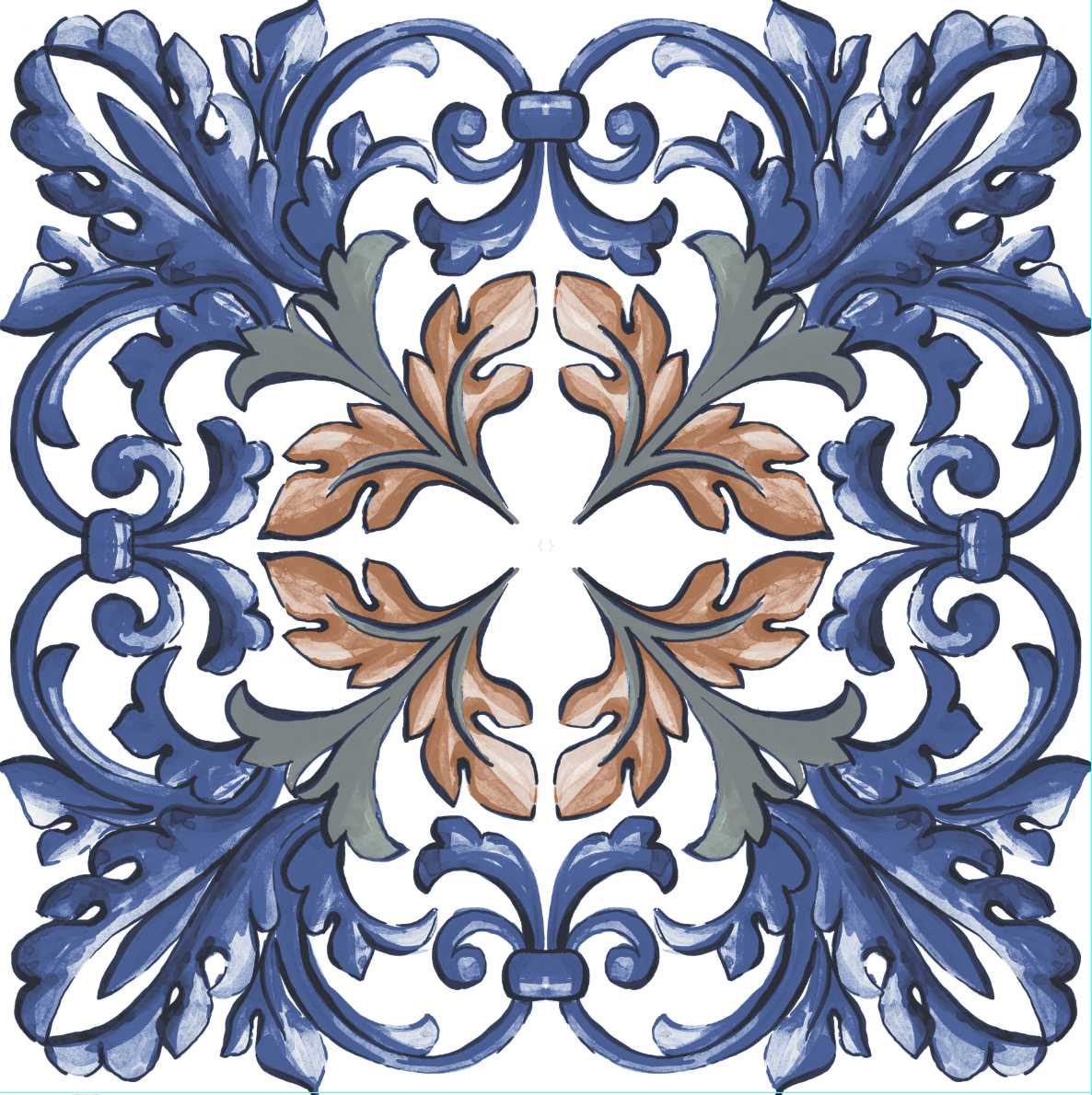 RESTPOSTEN Wandfliese Vintage Dekor 25x25 cm "Galana" | 24 verschiedene Dekore nach Zufall