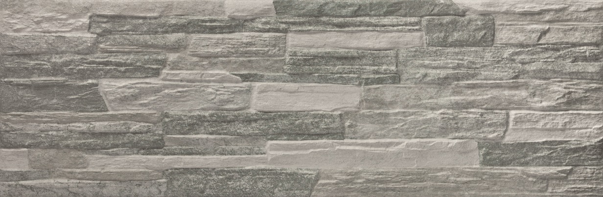 Verblender-Fliese grau 17x52 cm "Mubi Gris" Wandverblender Naturstein-Optik Feinsteinzeug