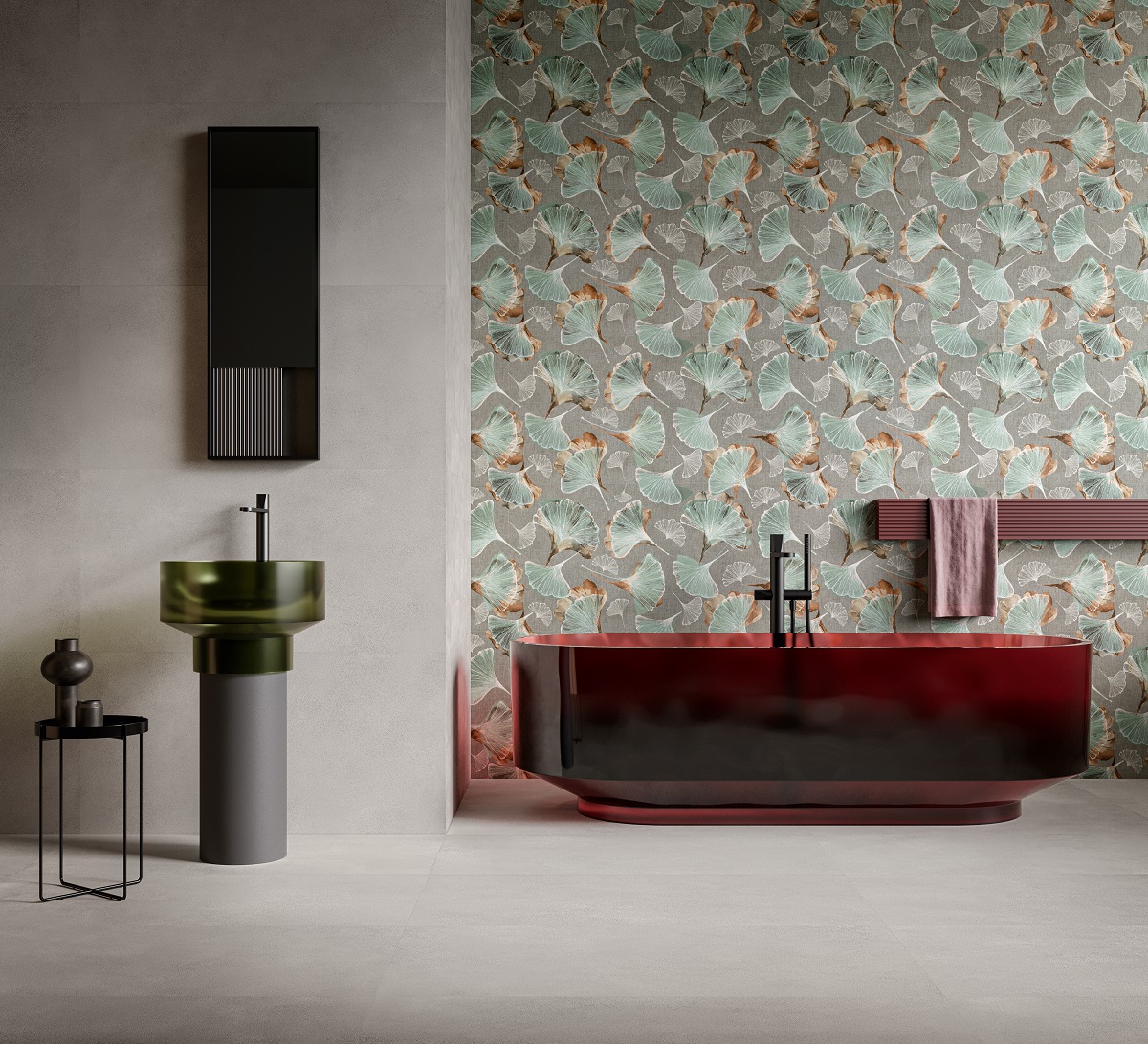Fliese Betonoptik grau-weiß matt 60x120 cm "Sable Pearl" rektifiziert