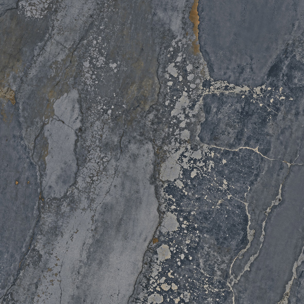 Fliese Metalloptik blau glänzend 120x120cm "Planet Blue" Feinsteinzeug rektifiziert