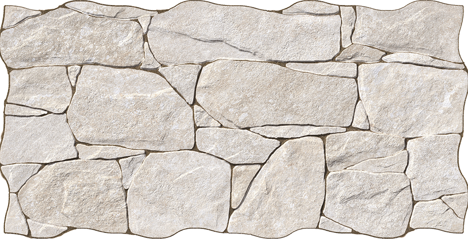 Verblender-Fliese Steinoptik weiß 33,3x65cm "Gobi White" Steinoptik Wandverkleidung