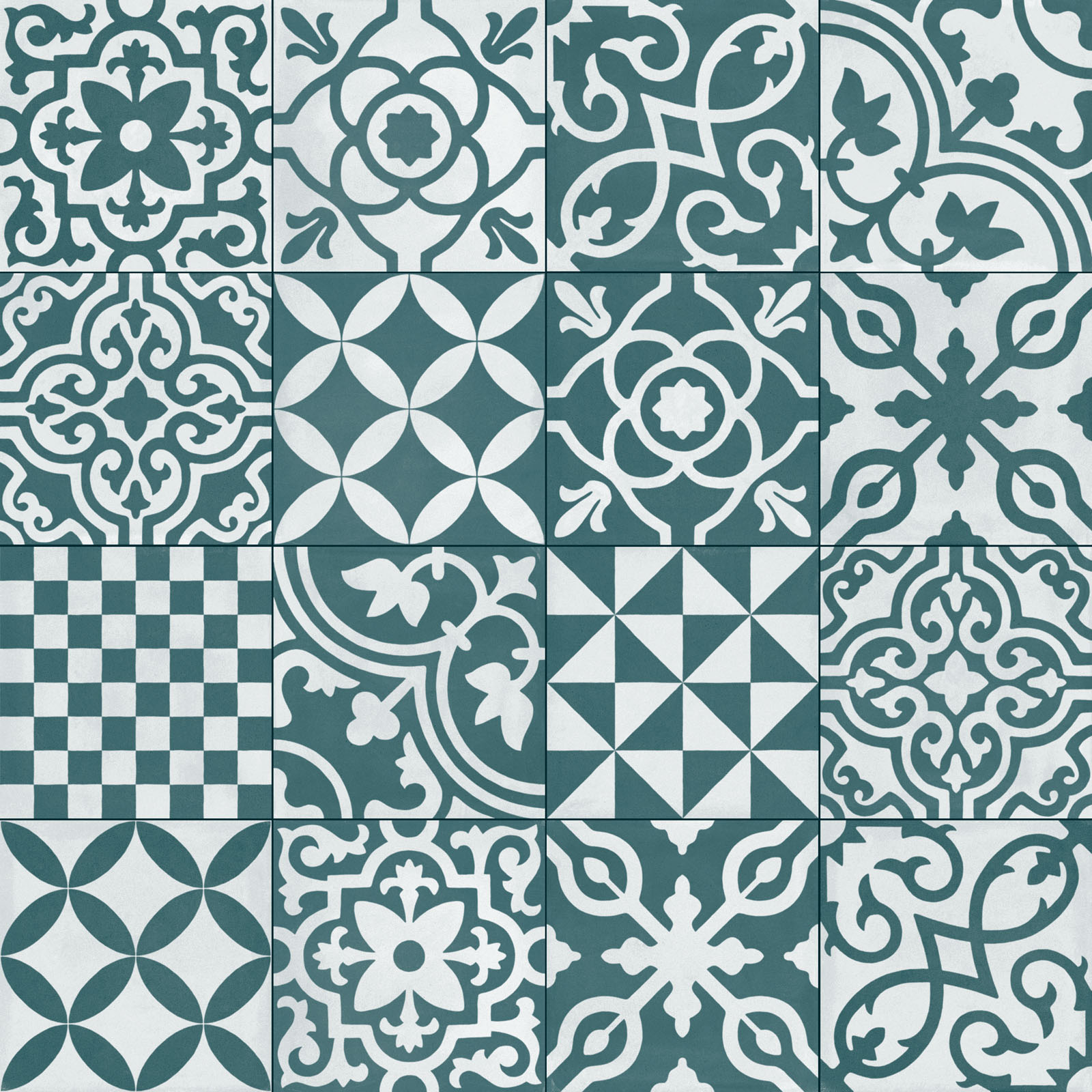 Fliese Patchwork Dekor Zementoptik blau Contrasti Ottanio Decoro Mix Ragno by Marazzi