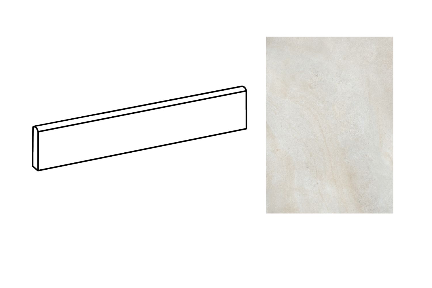 Fliesensockel Natursteinoptik 7x120 cm "Sublime Grey" Steinoptik matt
