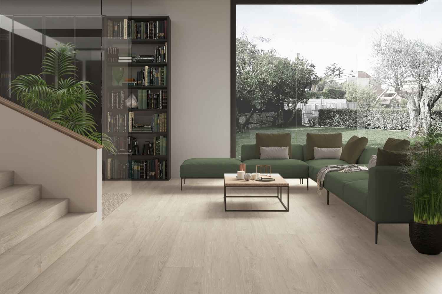 Fliese Holzoptik Eiche hellbraun 20x120cm "Skandi Haya" Feinsteinzeug rektifiziert